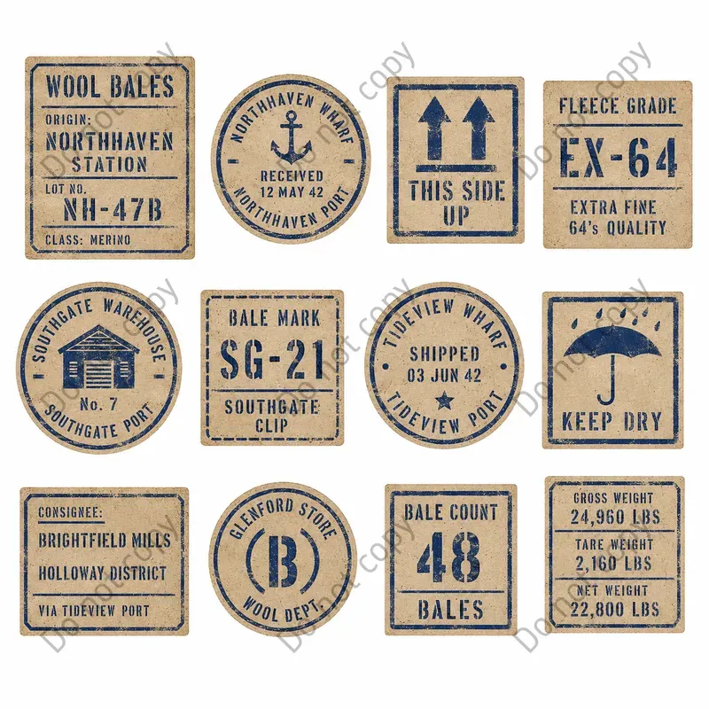 Shipping Stencil Label Sheets