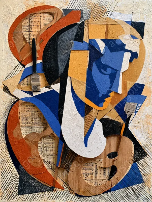 Modernist Cubist Collage Poster Decors