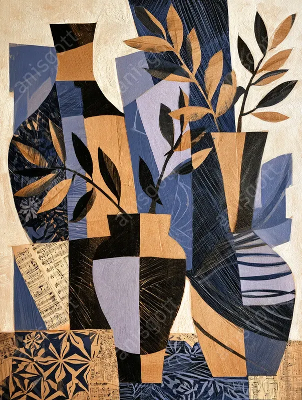 Modernist Cubist Collage Poster Decors
