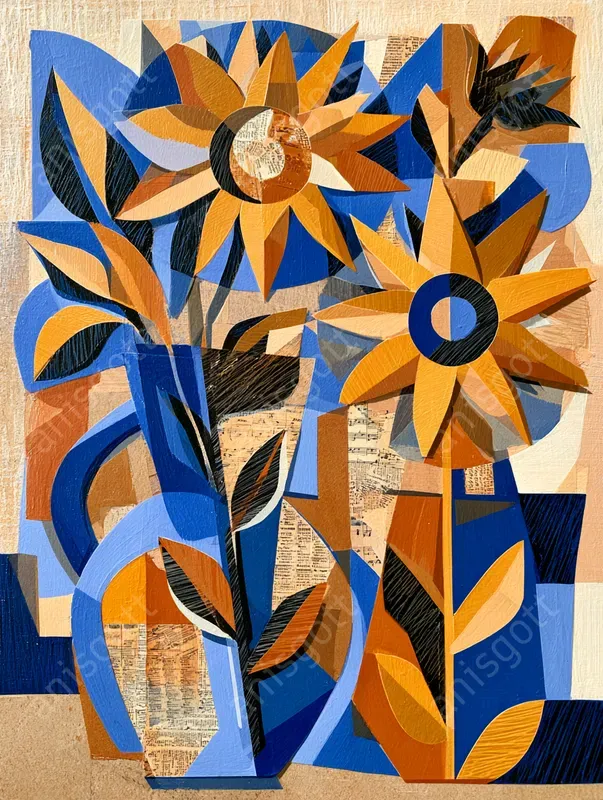 Modernist Cubist Collage Poster Decors