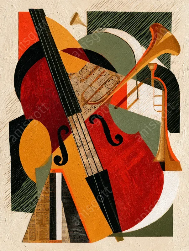 Modernist Cubist Collage Poster Decors