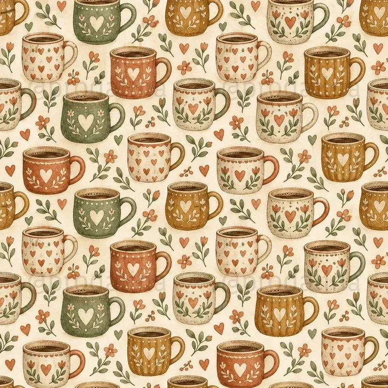 Cozy Cottage Kitchen Seamless Patterns
