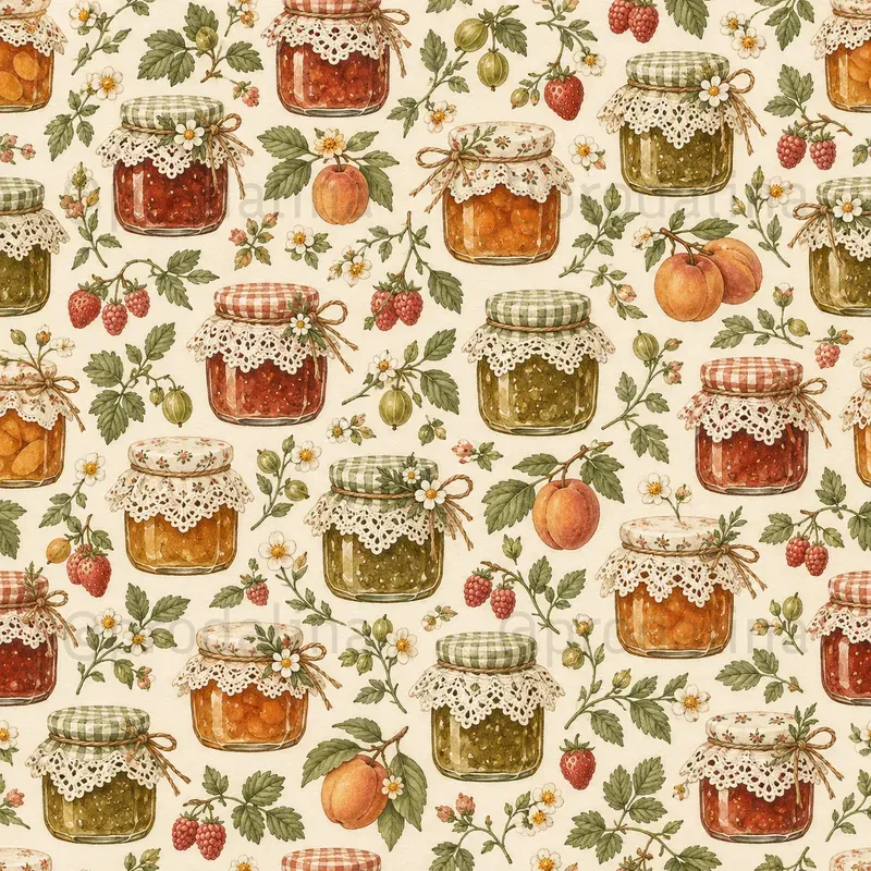 Cozy Cottage Kitchen Seamless Patterns