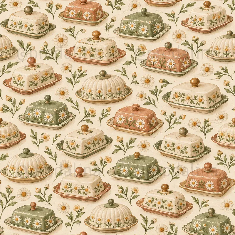 Cozy Cottage Kitchen Seamless Patterns
