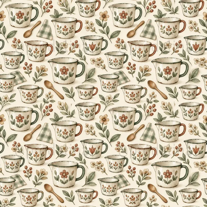 Cozy Cottage Kitchen Seamless Patterns