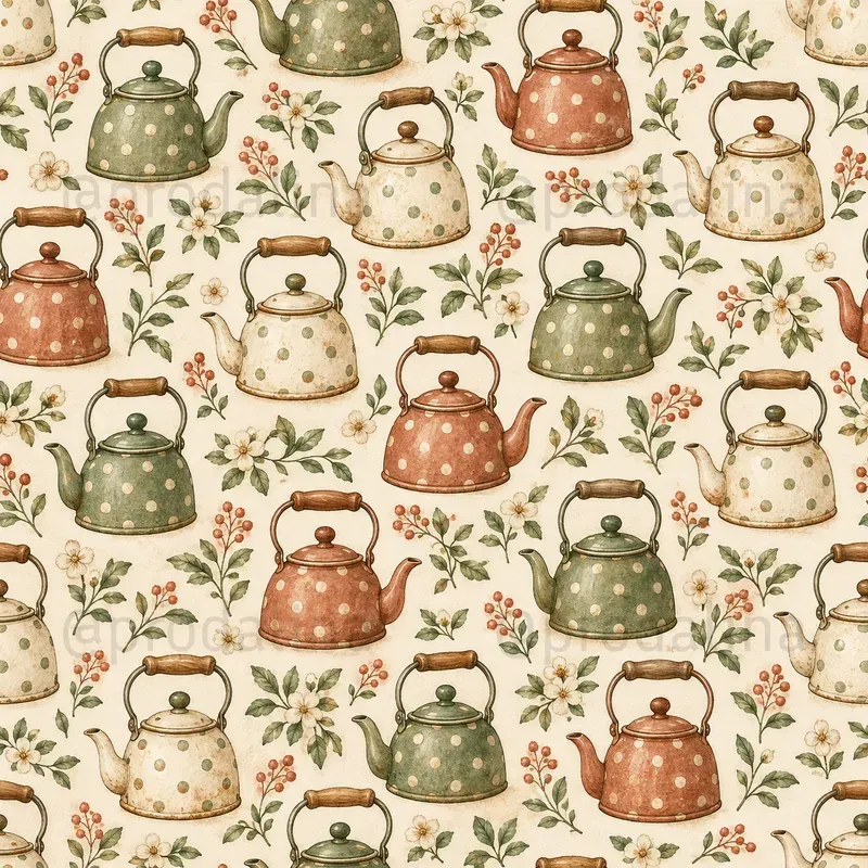 Cozy Cottage Kitchen Seamless Patterns