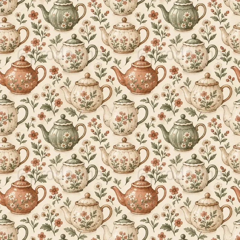 Cozy Cottage Kitchen Seamless Patterns