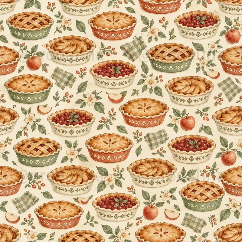 Cozy Cottage Kitchen Seamless Patterns