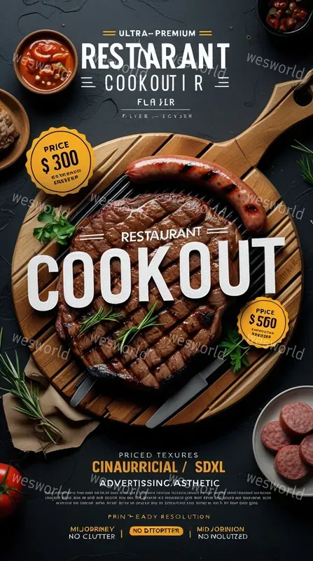 Menu List Restaurant Bbq Flyers Premium