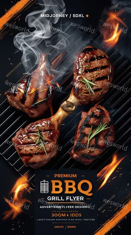 Menu List Restaurant Bbq Flyers Premium