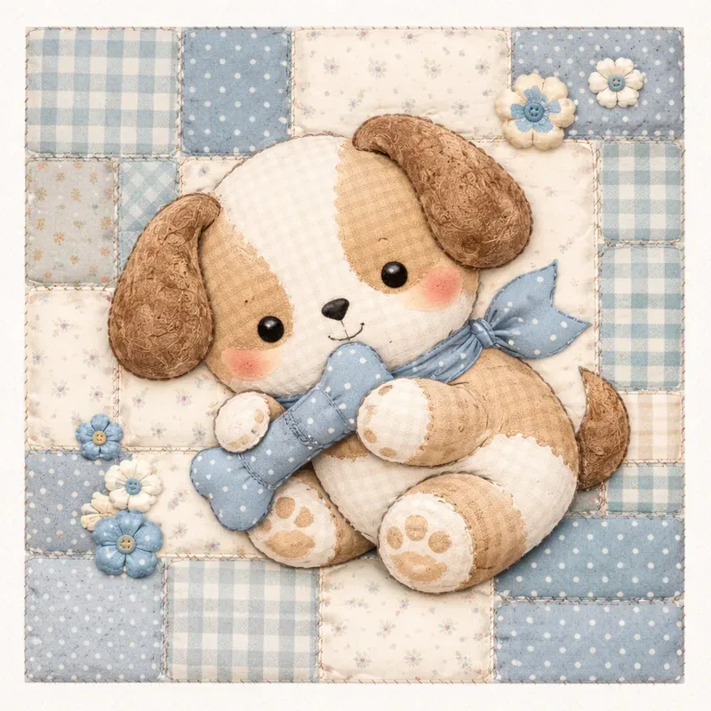 Handmade Quiltstyle Animal Illustrations