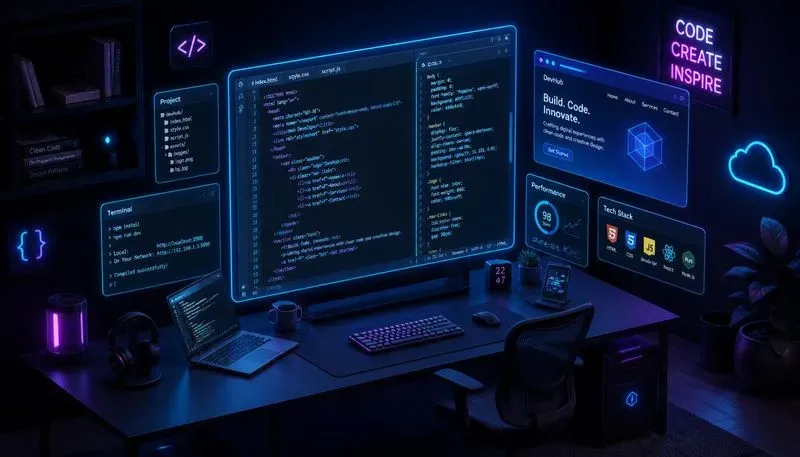 3d Cyberpunk Coding Banners