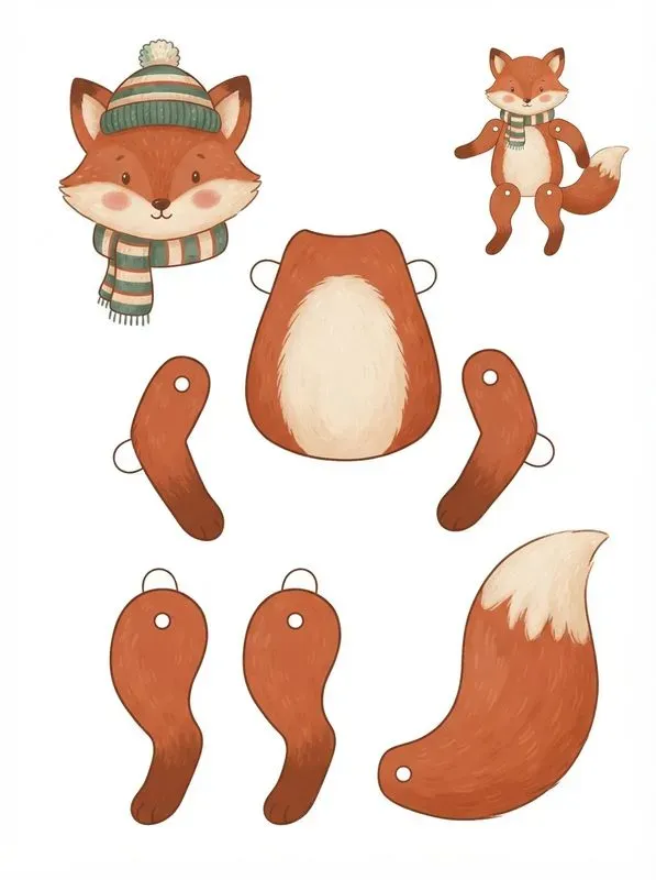 Jointed Animal Paper Puppet Sheets