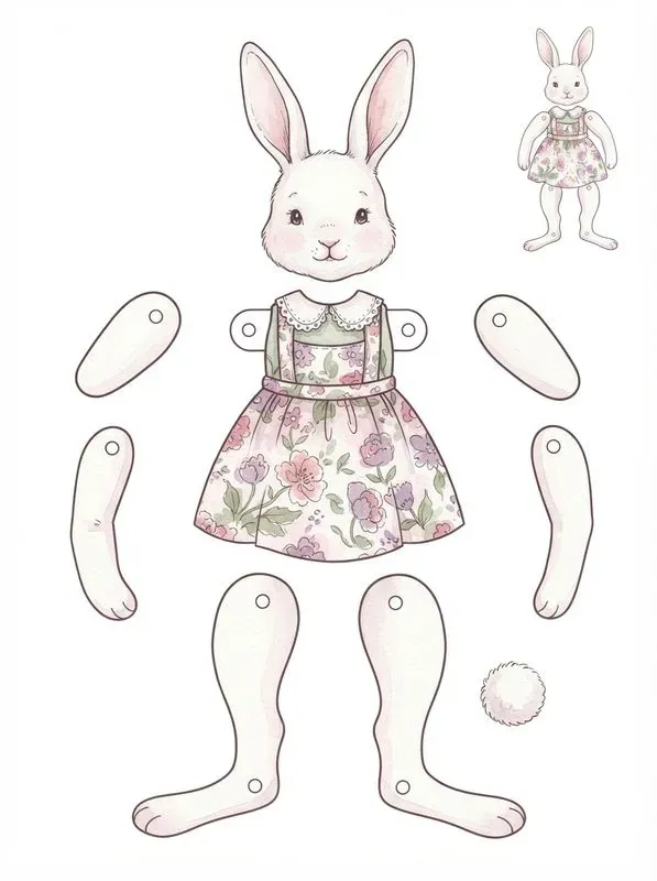 Jointed Animal Paper Puppet Sheets