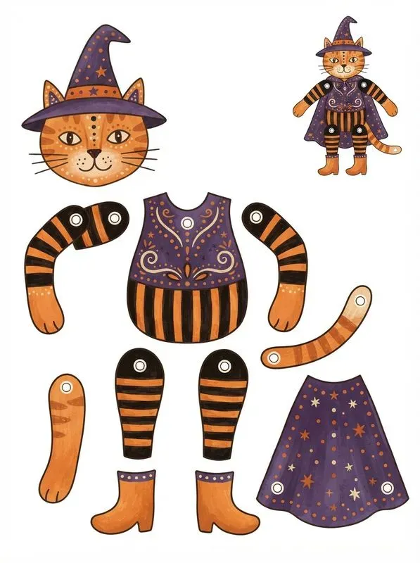 Jointed Animal Paper Puppet Sheets