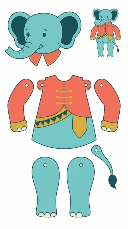 Jointed Animal Paper Puppet Sheets