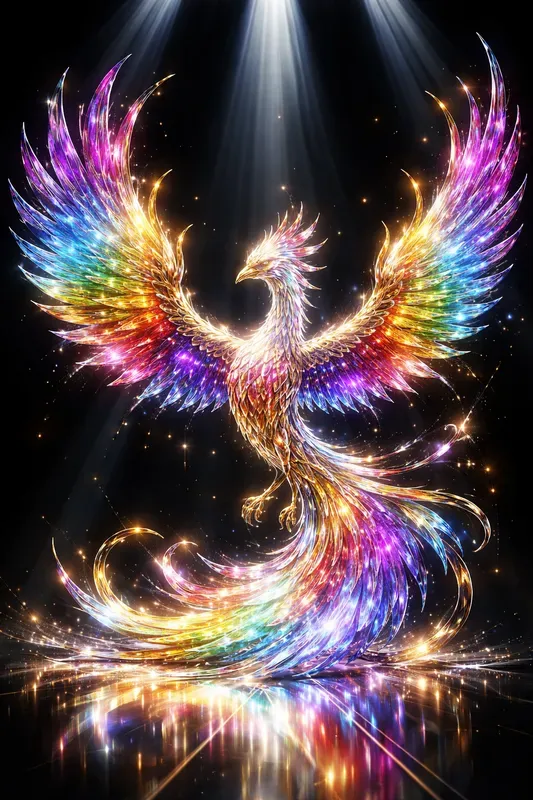 Crystal Beast Sculptures In Neon Glow