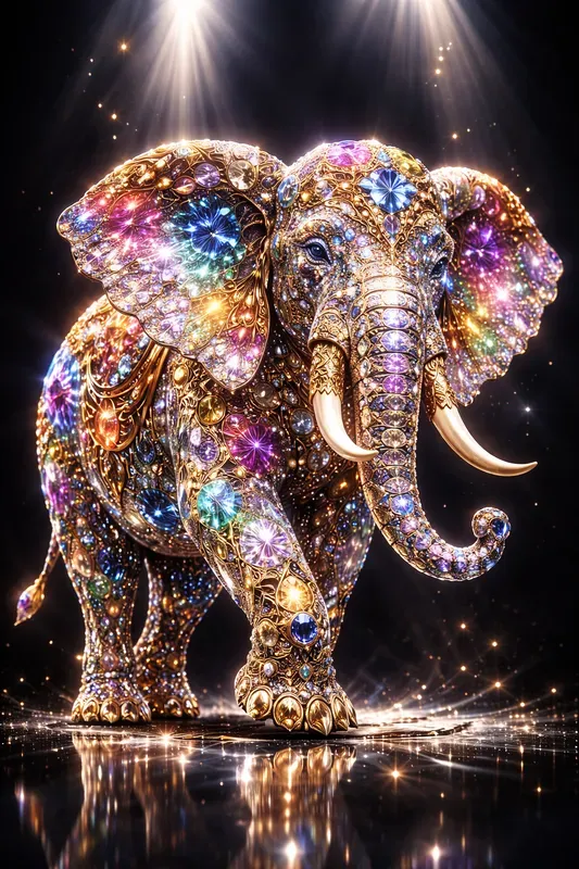 Crystal Beast Sculptures In Neon Glow