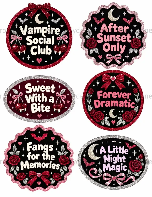 Glitter Goth Seals Badges
