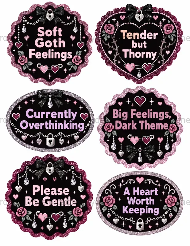 Glitter Goth Seals Badges
