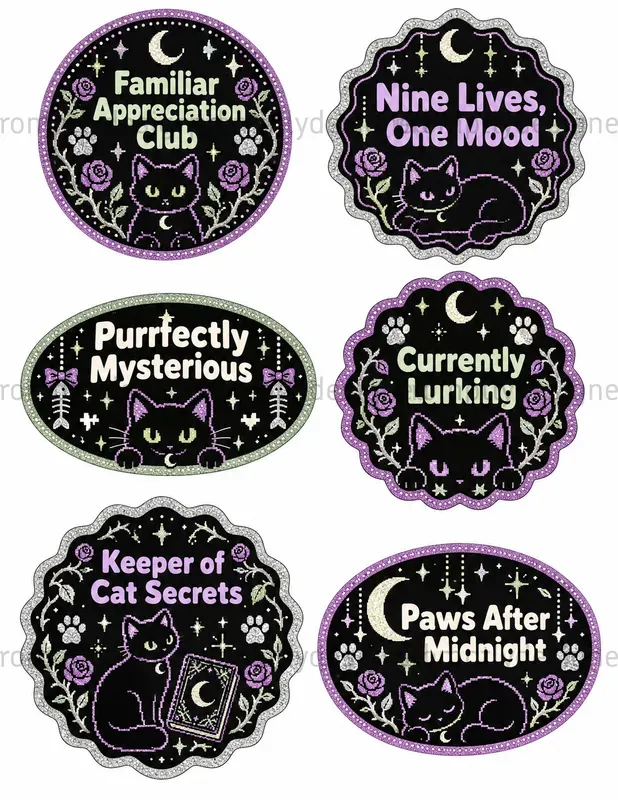 Glitter Goth Seals Badges