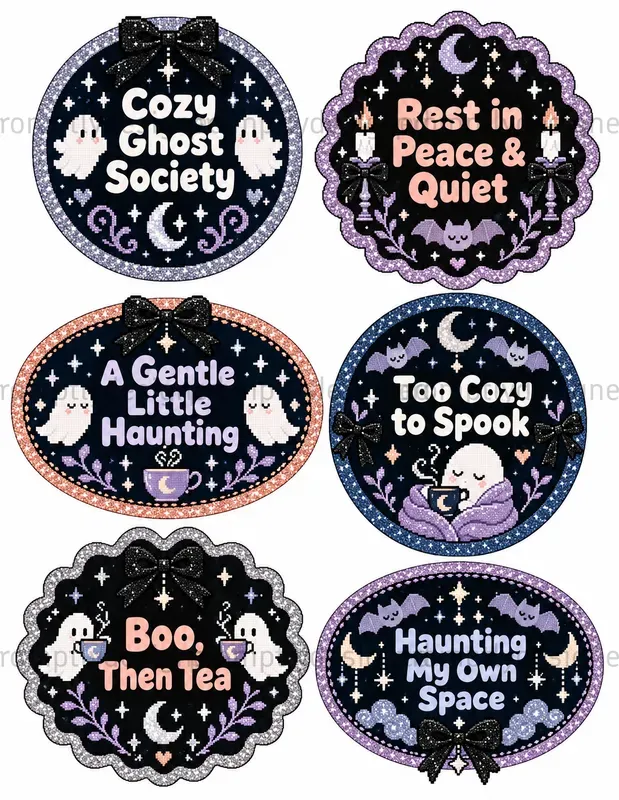 Glitter Goth Seals Badges
