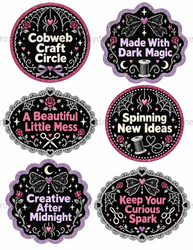 Glitter Goth Seals Badges