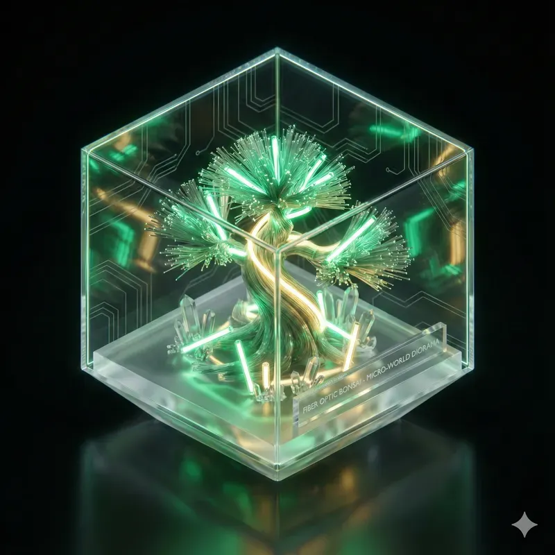 3 Isometric Neon Glass Microworlds