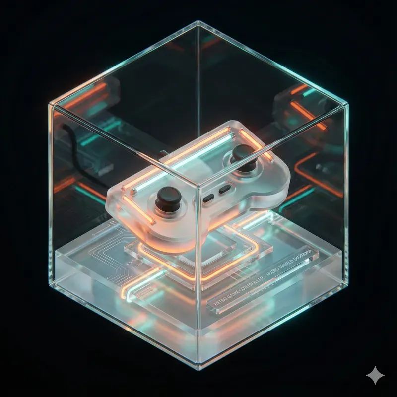 3 Isometric Neon Glass Microworlds