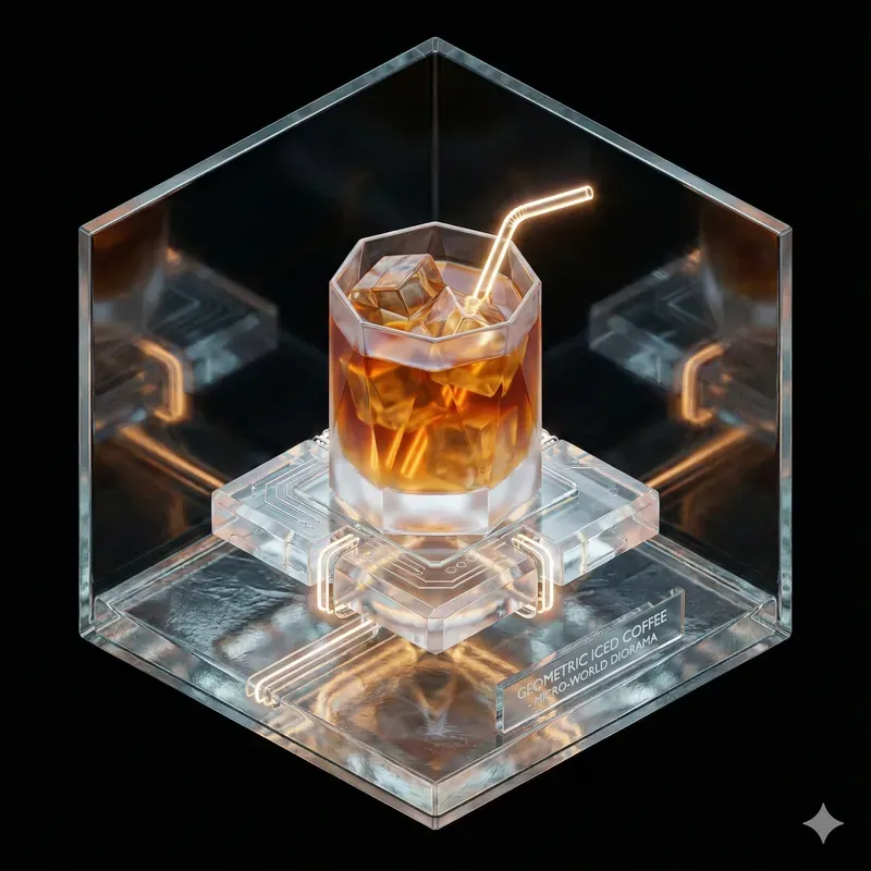 3 Isometric Neon Glass Microworlds