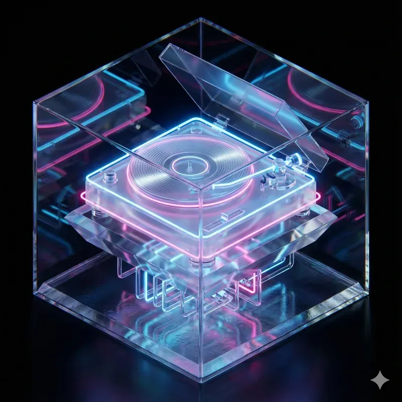 3 Isometric Neon Glass Microworlds