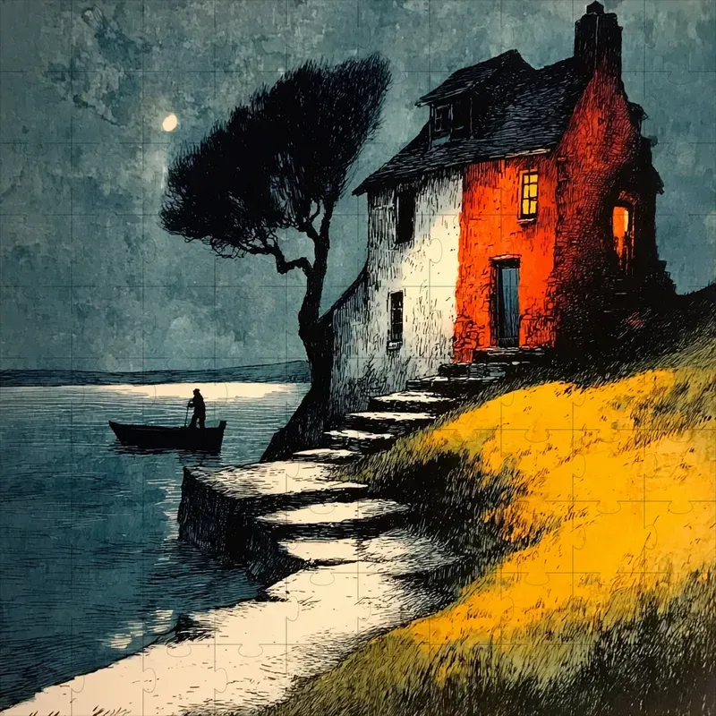 Litho Ink Silhouette Dusk Glows