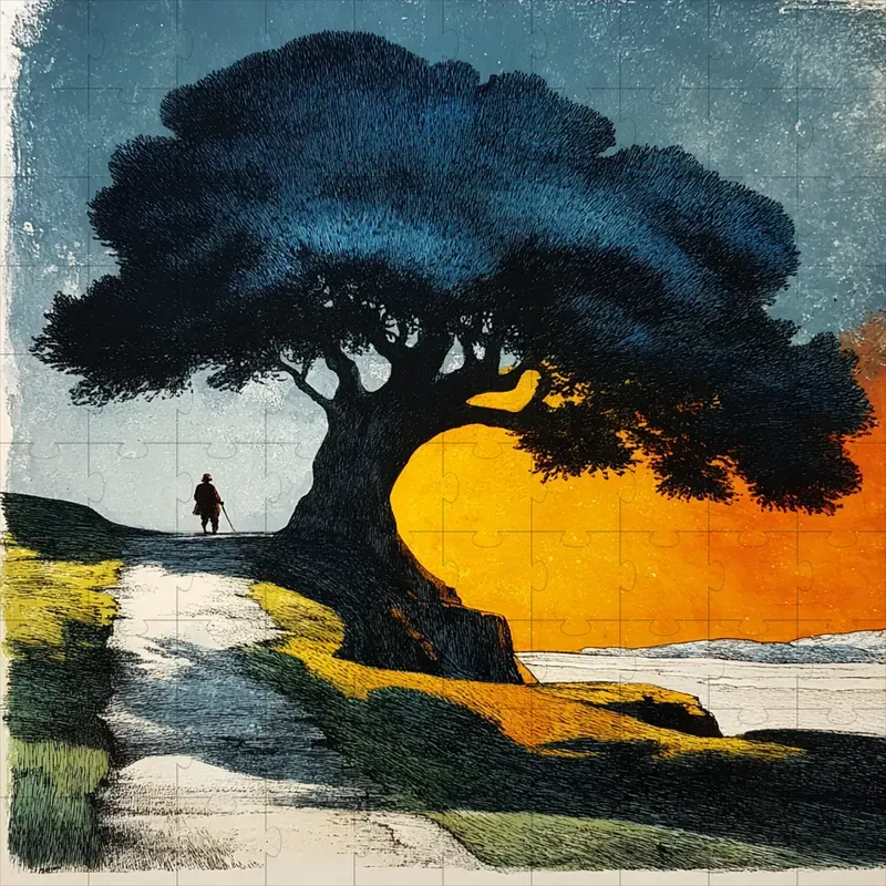 Litho Ink Silhouette Dusk Glows
