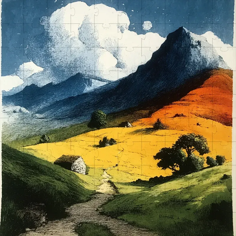 Litho Ink Silhouette Dusk Glows