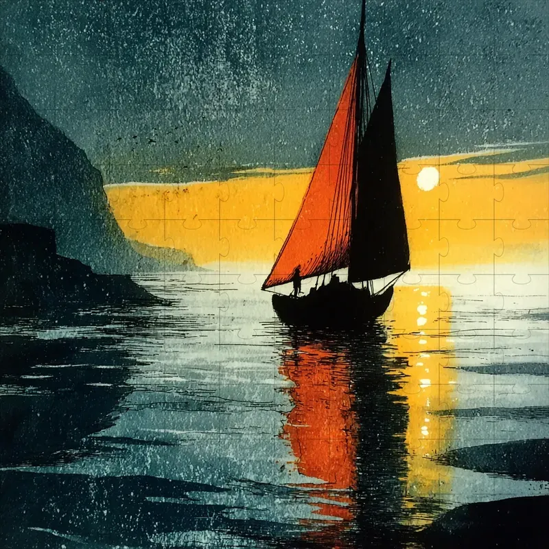 Litho Ink Silhouette Dusk Glows