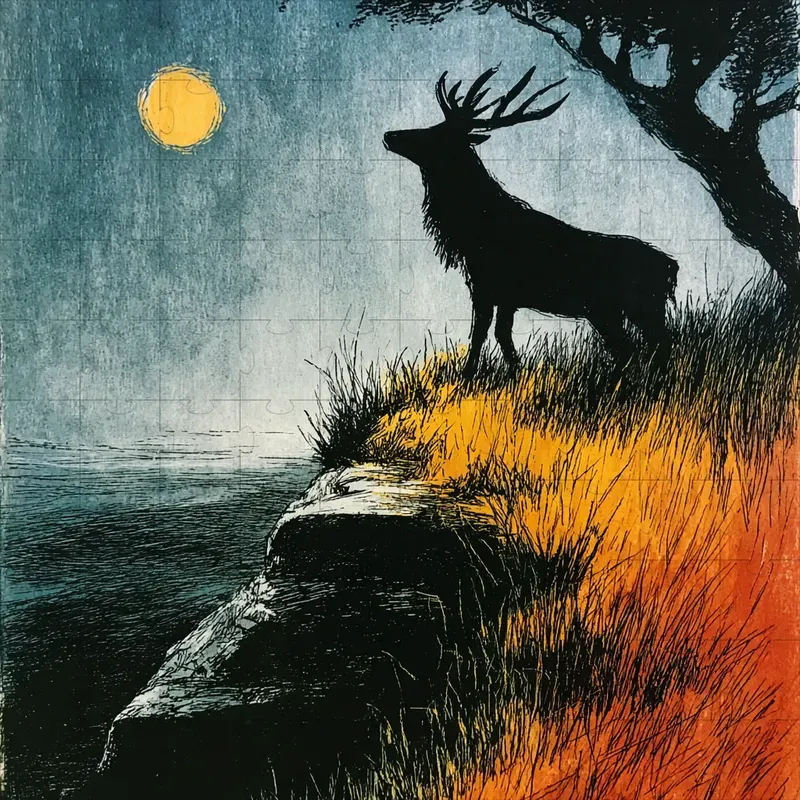 Litho Ink Silhouette Dusk Glows