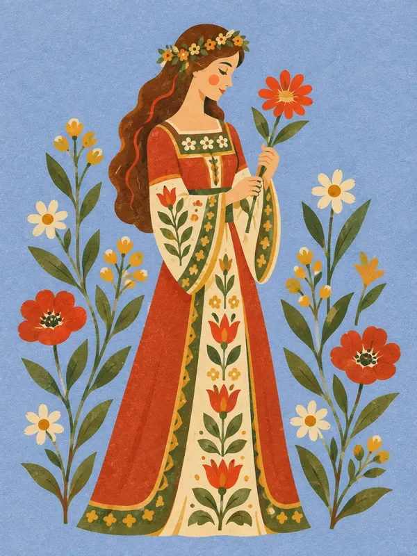 Retro Midcentury Folk Vector Art