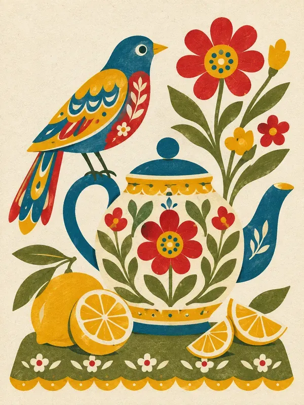 Retro Midcentury Folk Vector Art