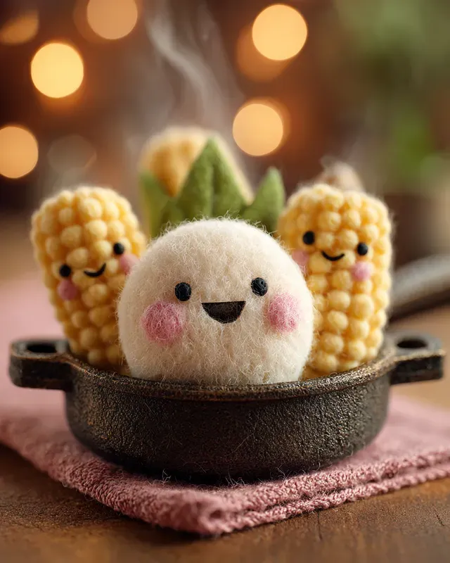Kawaii Felt Sukiyaki Mascots