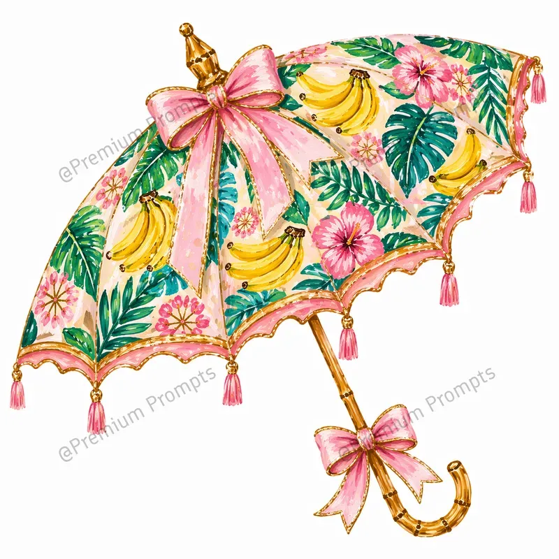 Tropical Chic Summer Gouache Cliparts