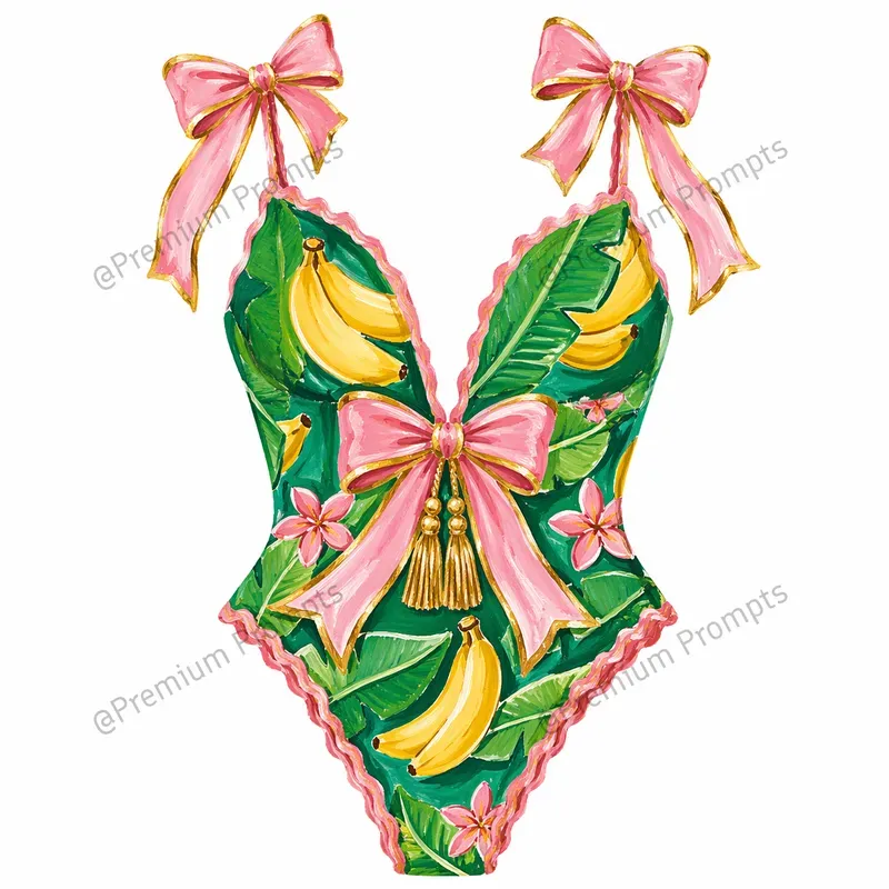 Tropical Chic Summer Gouache Cliparts