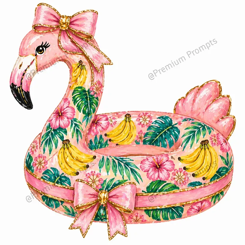 Tropical Chic Summer Gouache Cliparts