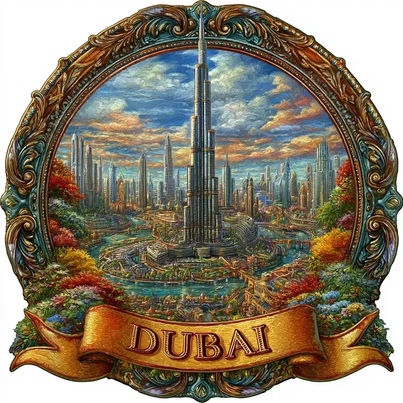 Ornate Vintage Travel Landmark Stickers