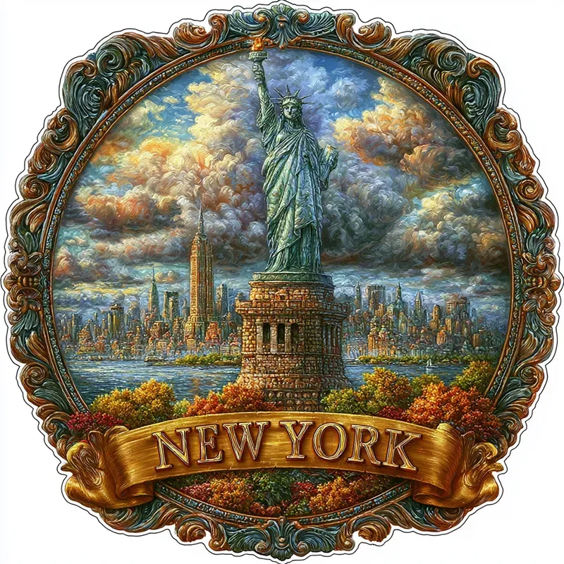 Ornate Vintage Travel Landmark Stickers