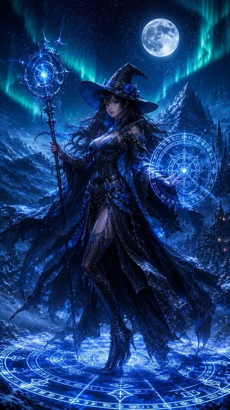 Fantasy Characters On Snowy Mountains