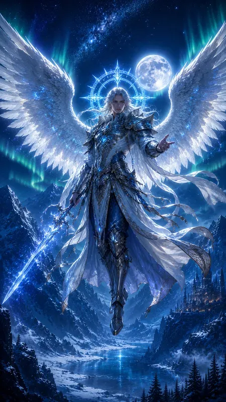 Fantasy Characters On Snowy Mountains