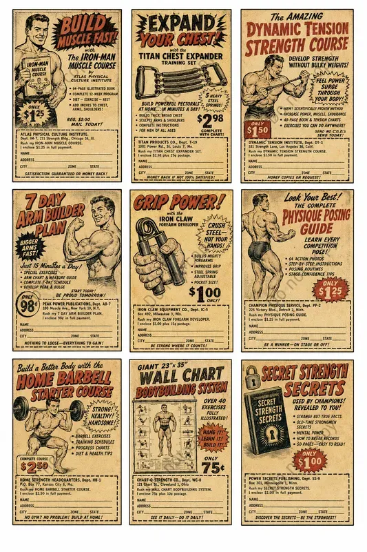 Vintage Comic Ad Cutout Sheets