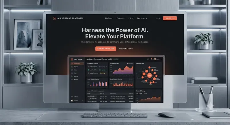 Saas Dashboard Landing Page Mockups Pack