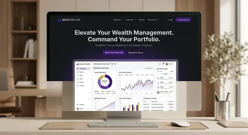 Saas Dashboard Landing Page Mockups Pack