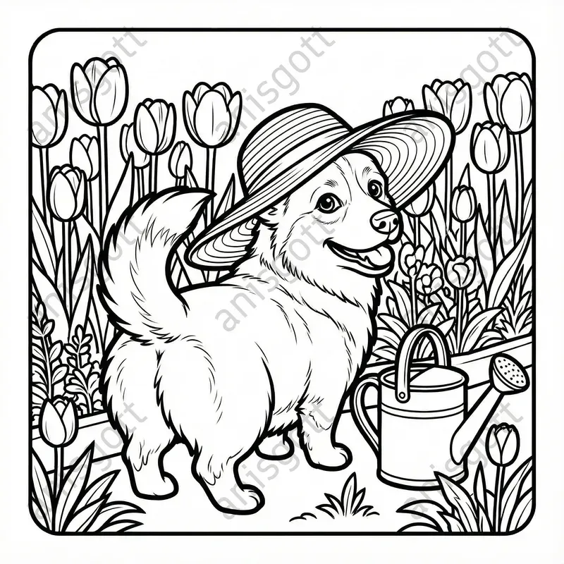 Cute Corgi Adventures Coloring Pages